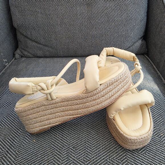 Equitare Kinga platform espadrille sandals in cream/Beige - Picture 12 of 16